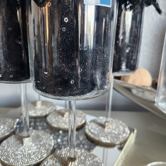 Hand Bedazzled German Schott Zwiesel White Wine Glass Modo Set -8 - Picture 5 of 10